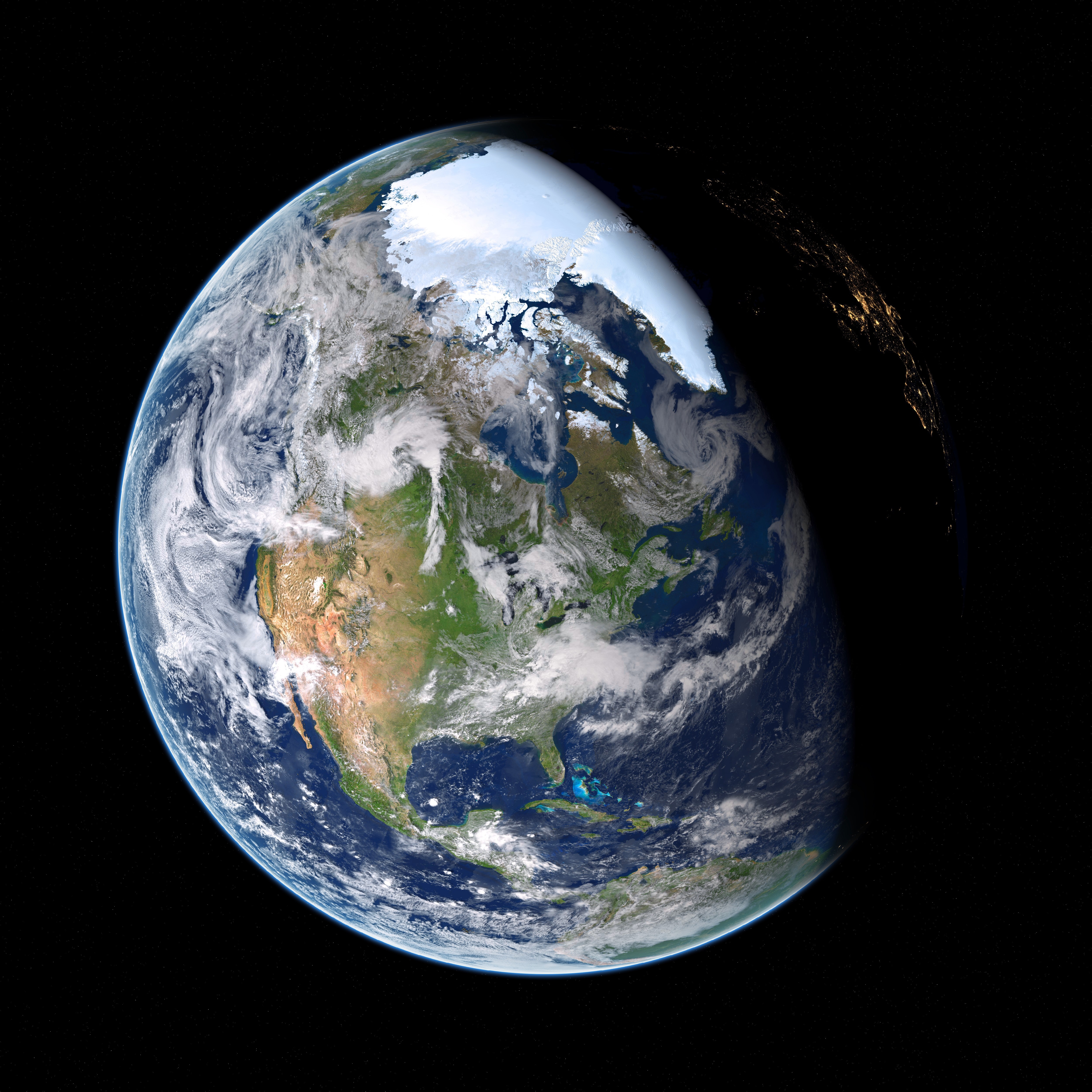 A picture of the Earth from space.